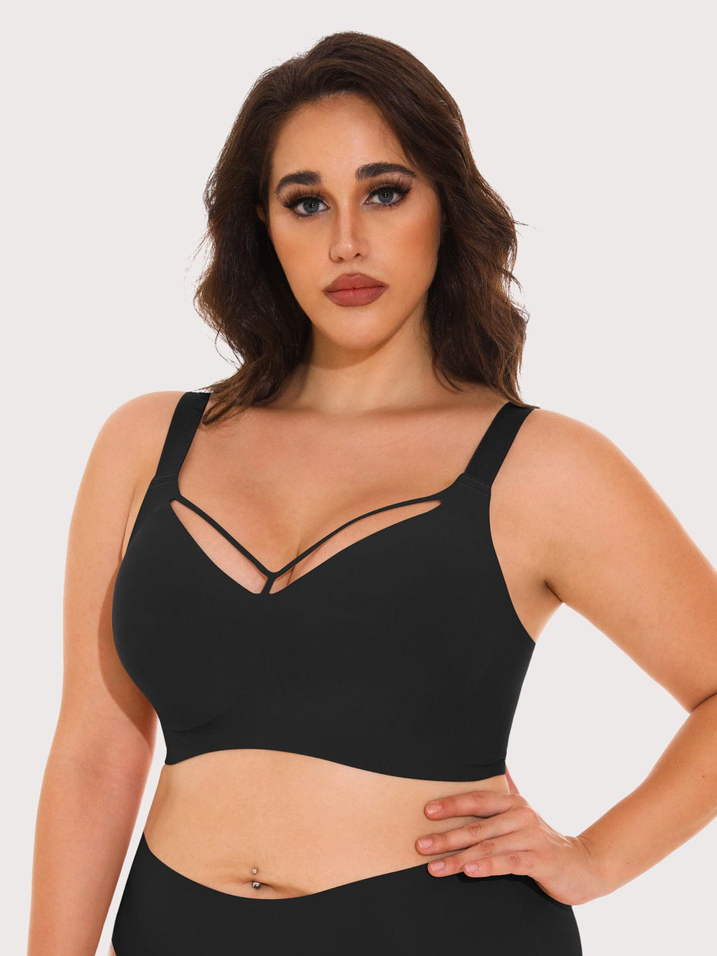 Nahtloser bügelloser V-Ausschnitt-BH für Damen in Plus Size
