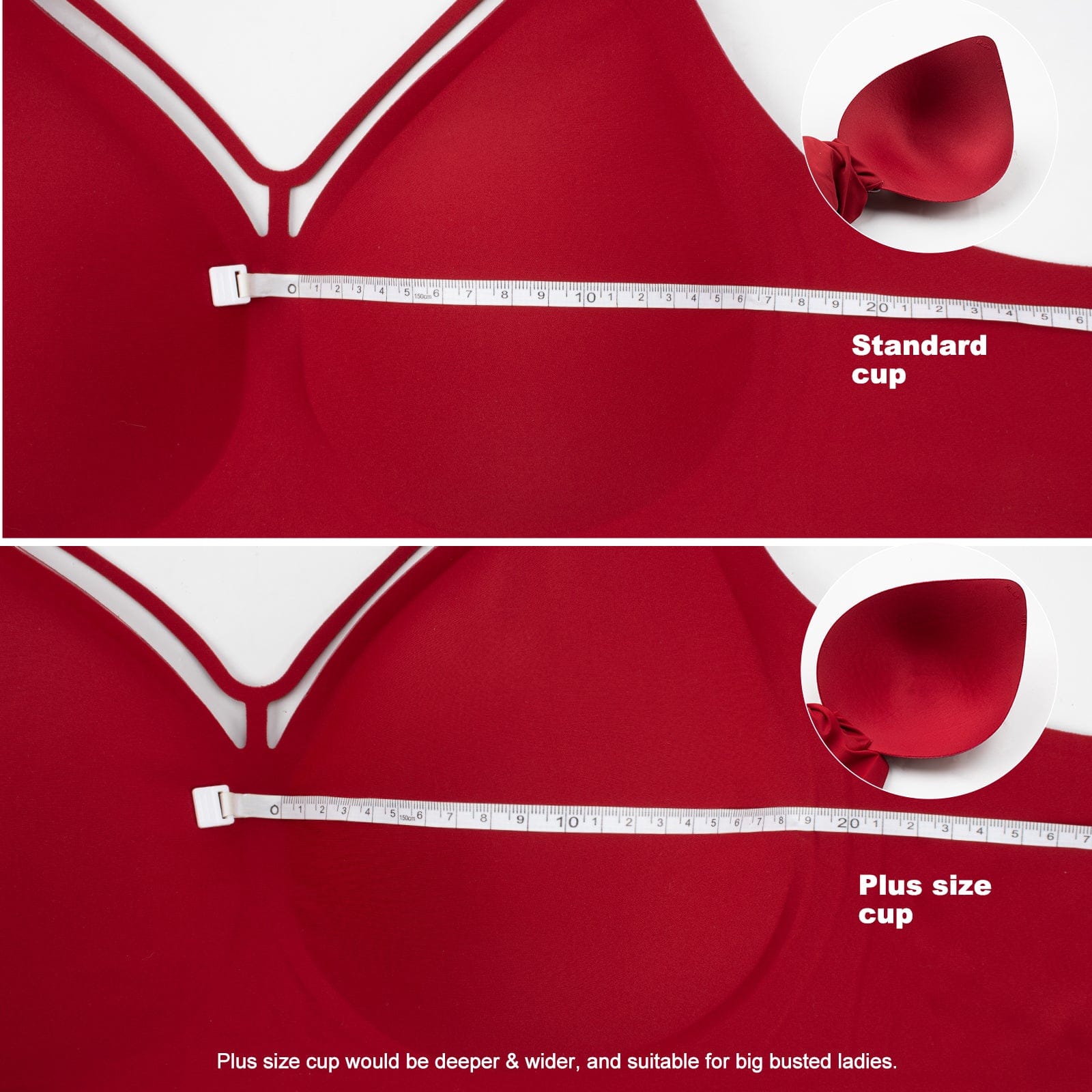 Nahtloser bügelloser V-Ausschnitt-BH für Damen in Plus Size