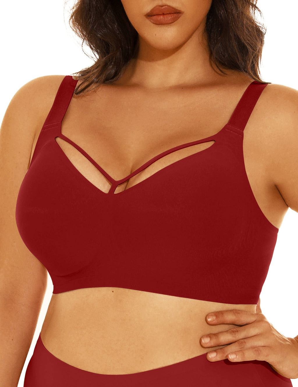 Nahtloser bügelloser V-Ausschnitt-BH für Damen in Plus Size