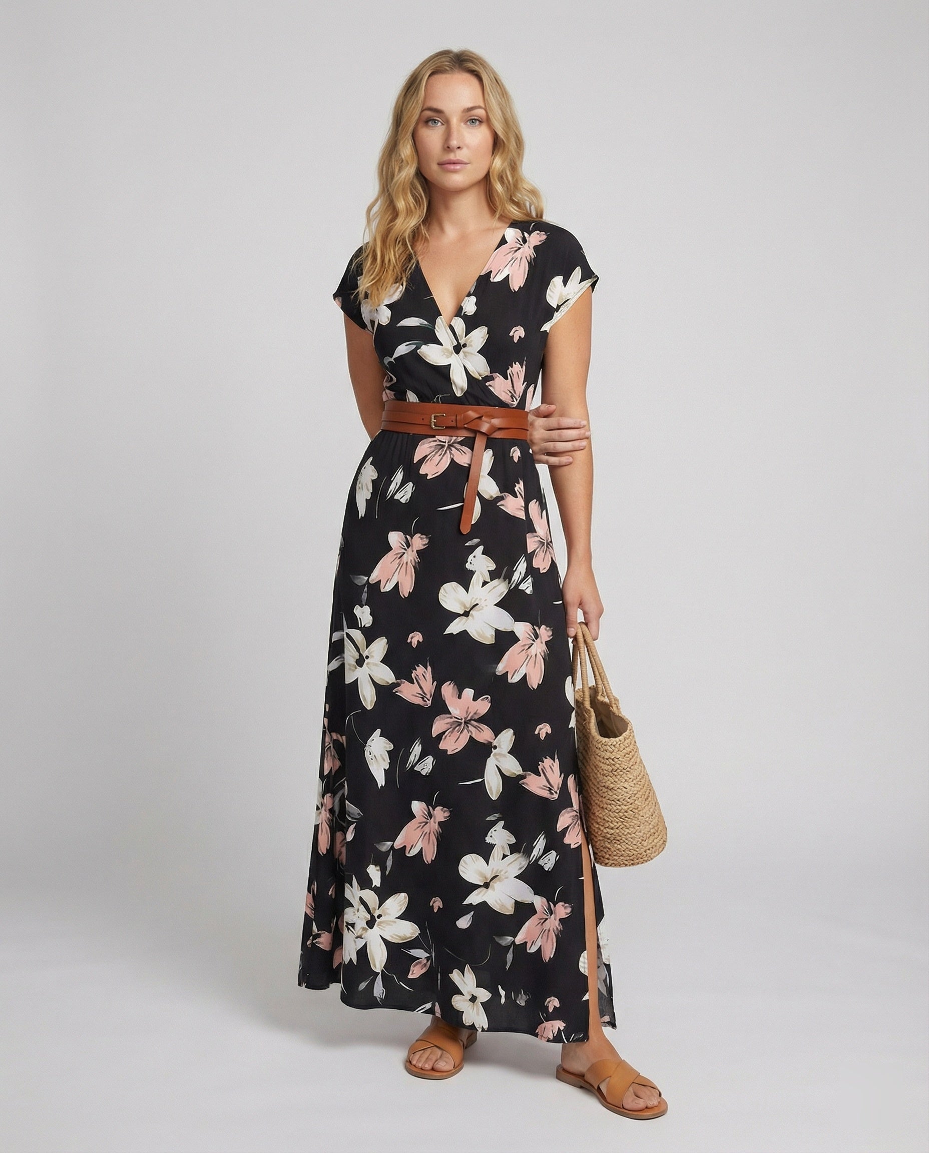 Boho Langes Maxikleid mit Blumenmuster für Sommer & Urlaub | Selmira