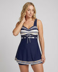 Selmira | Blauer, Schmaler, Leichter Patchwork-Tankini