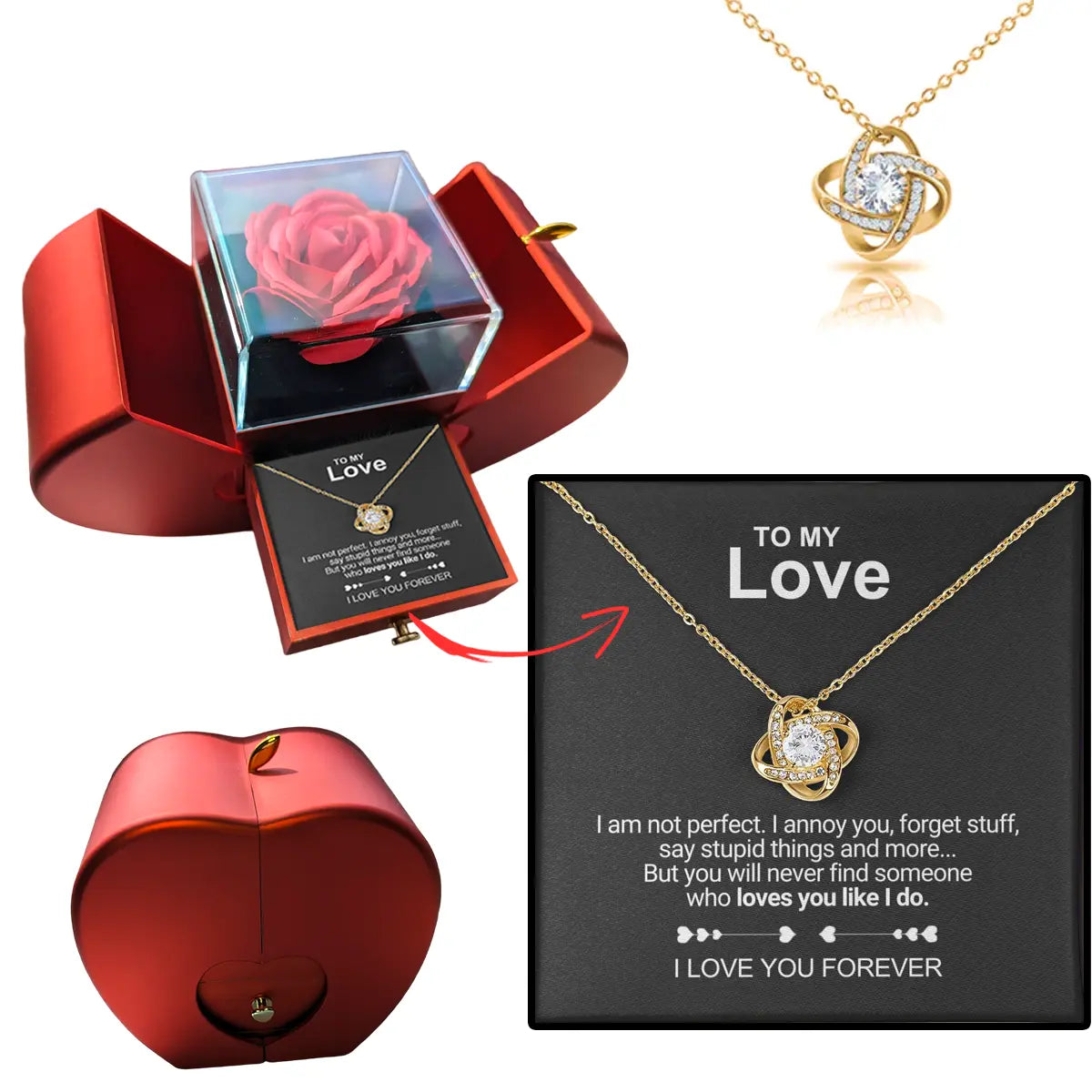 Selmira Liebe Halskette Luxus Rose Box
