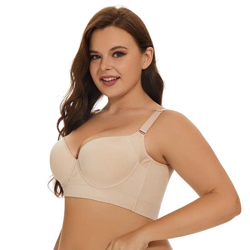 Selmira Plus-Size BHs für Damen – Push-up, Versteckt Rückenfett, Tiefer Cup Bügel-BH, Vollabdeckung BH