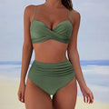 Selmira | Damen Wickel Badeanzug Set Hoher Bund