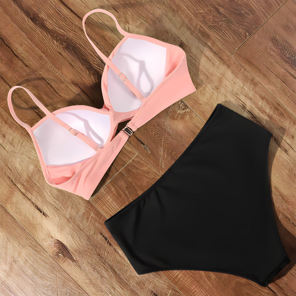 Selmira | Damen Wickel Badeanzug Set Hoher Bund