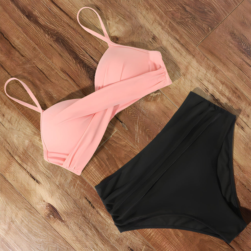 Selmira | Damen Wickel Badeanzug Set Hoher Bund