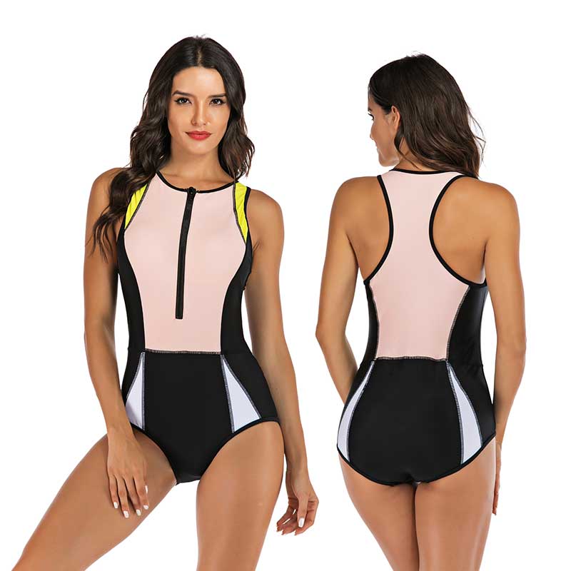 Selmira Einteiliger Sport-Badeanzug mit interessantem Design