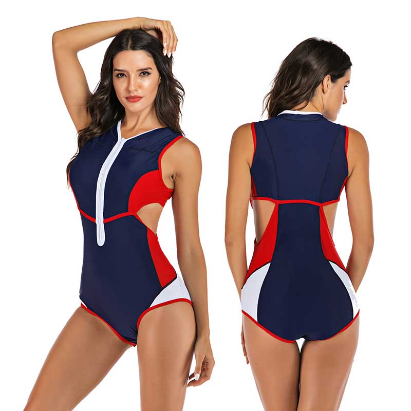 Selmira Einteiliger Sport-Badeanzug mit interessantem Design