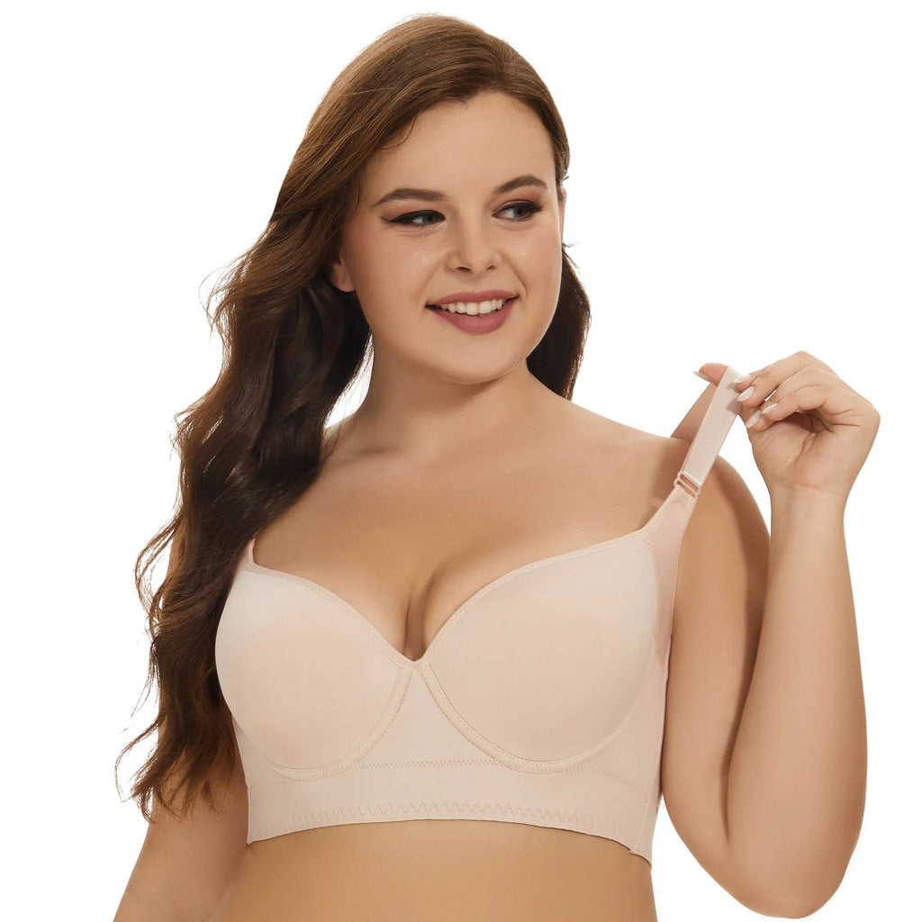 Selmira Plus-Size BHs für Damen – Push-up, Versteckt Rückenfett, Tiefer Cup Bügel-BH, Vollabdeckung BH
