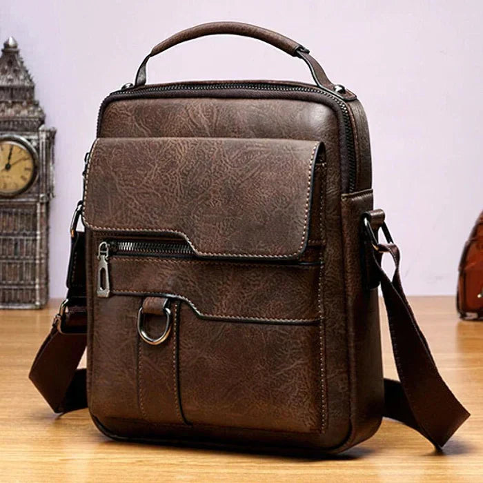 Damen Elegante Leder Schultertasche mit Reißverschluss & Verstellbarem Schulterriemen | Selmira