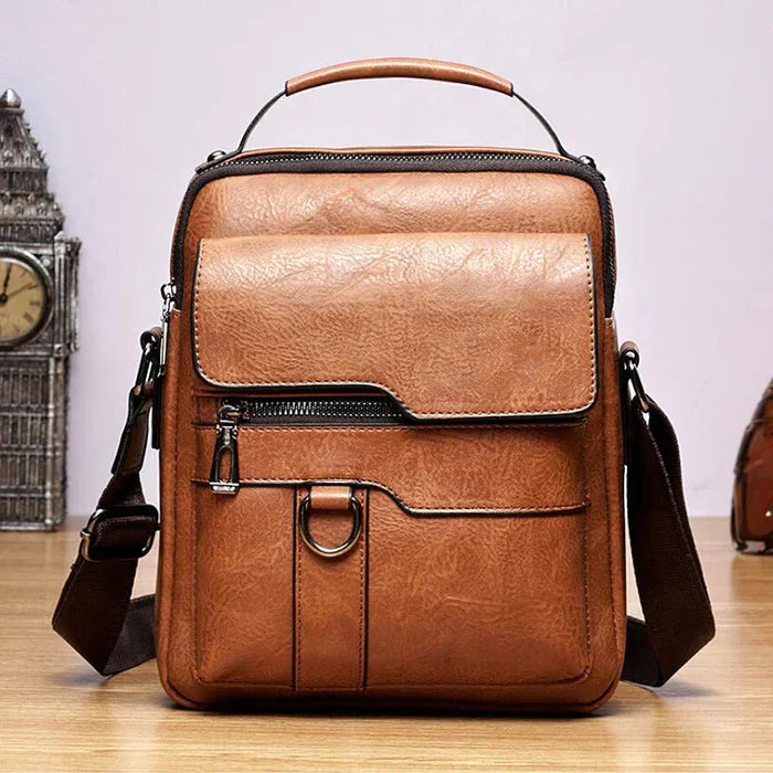 Damen Elegante Leder Schultertasche mit Reißverschluss & Verstellbarem Schulterriemen | Selmira