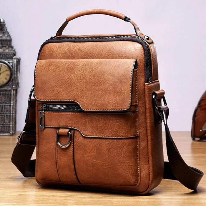 Damen Elegante Leder Schultertasche mit Reißverschluss & Verstellbarem Schulterriemen | Selmira