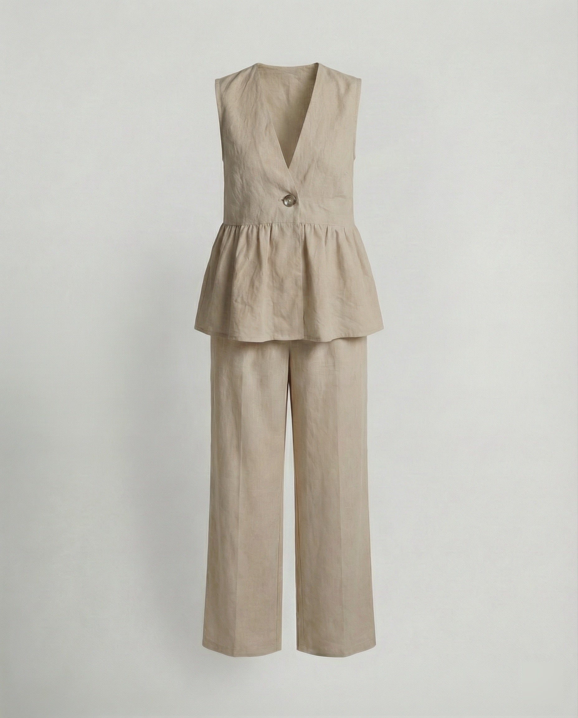 Damen Elegantes Leinen-Hosenanzug Selmira