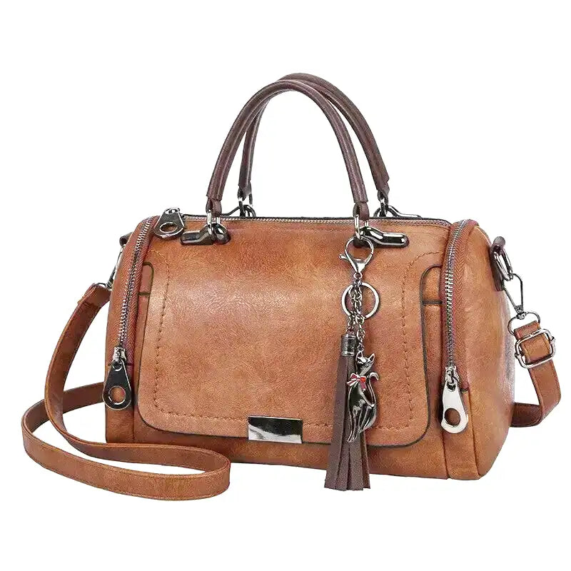 Selmira – Geräumige Handtasche aus weichem mit Riemen und Reißverschluss