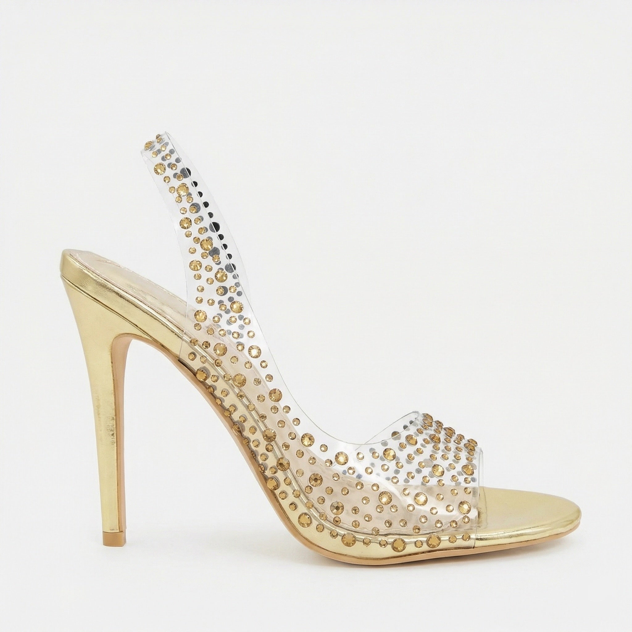 Damen Glamouröse High Heel Sandalen mit funkelndem Strassbesatz Selmira