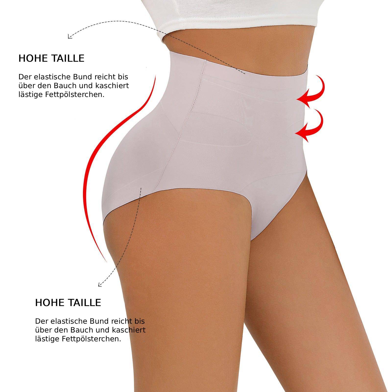 Nahtlose High-Waist-Unterwäsche mit Bauchkontrolle