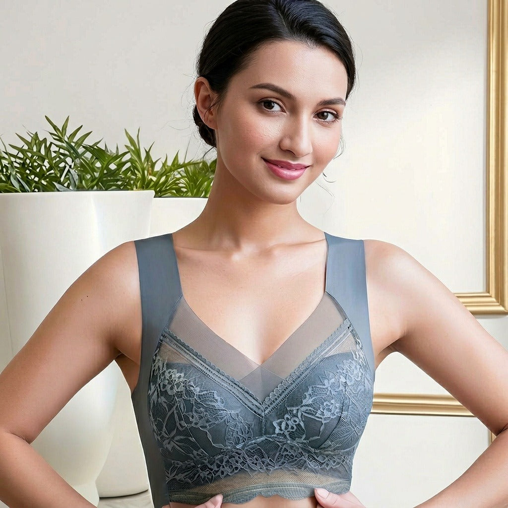 Selmira Plus-Size Nahtloser Push-up BH – Eiskrepp Wireless Bralette, Bequeme Unterwäsche