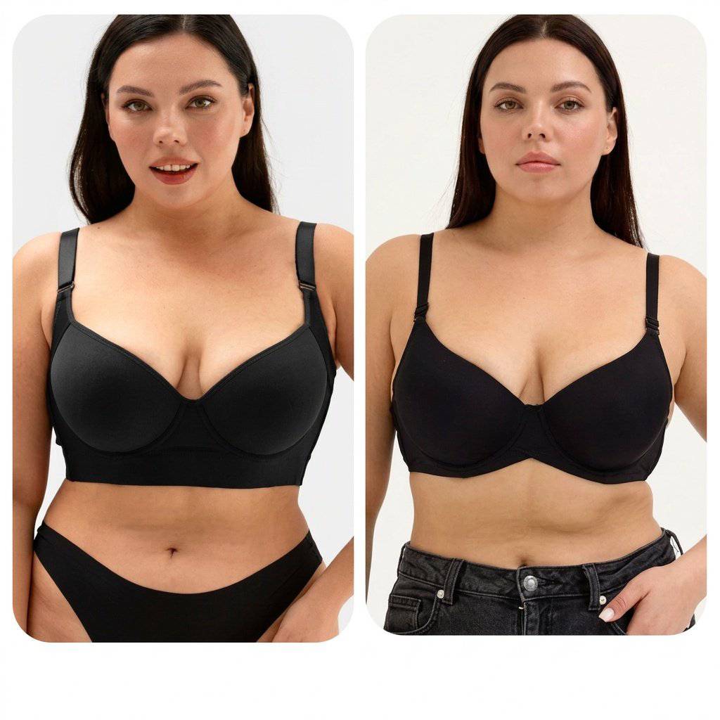 Selmira Vollabdeckender Push-up BH für Damen – Tiefer Cup, Bügel-Bralette, Glättende Unterstützung