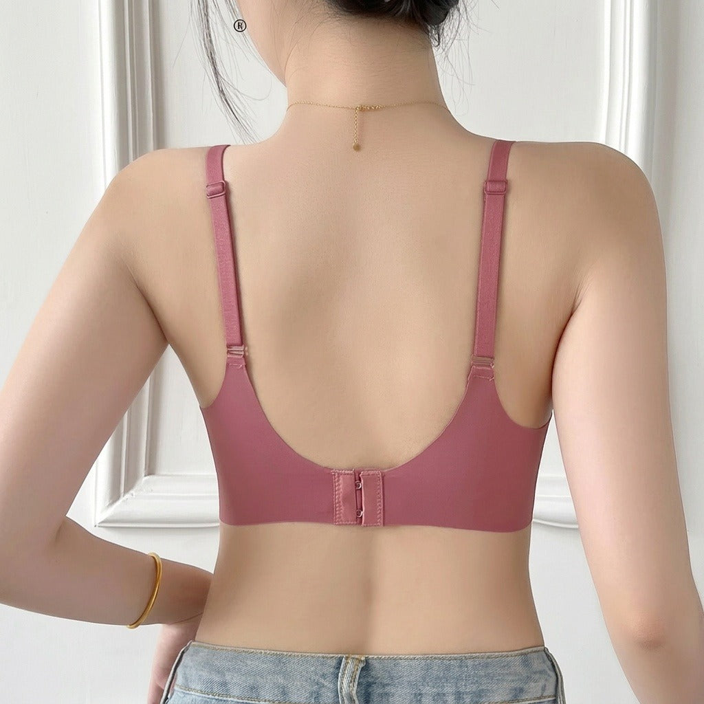 Selmira Push-up Deep V BH – Nahtloser Wireless Bralette für Damen, Bequeme Unterwäsche