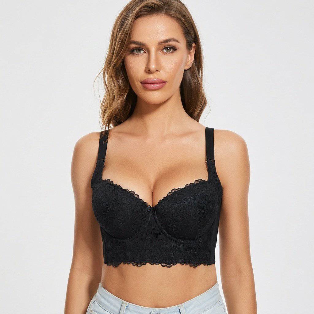 Selmira Add-One-Cup Push-up BH für Damen – Unterbügel Longline Korsett Top Bralette Unterwäsche
