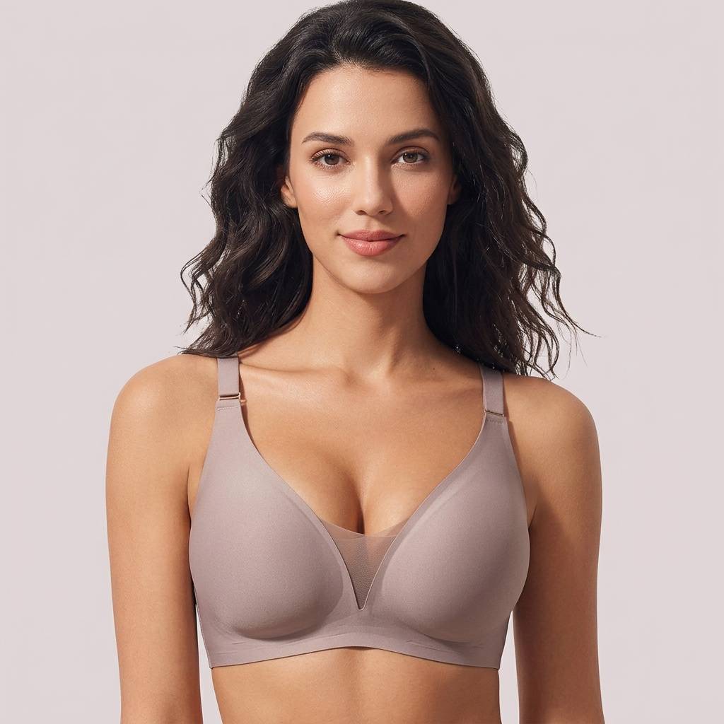 Selmira Wireless Push-up BH – Deep V Nahtloses Bralette für Kleine Brüste