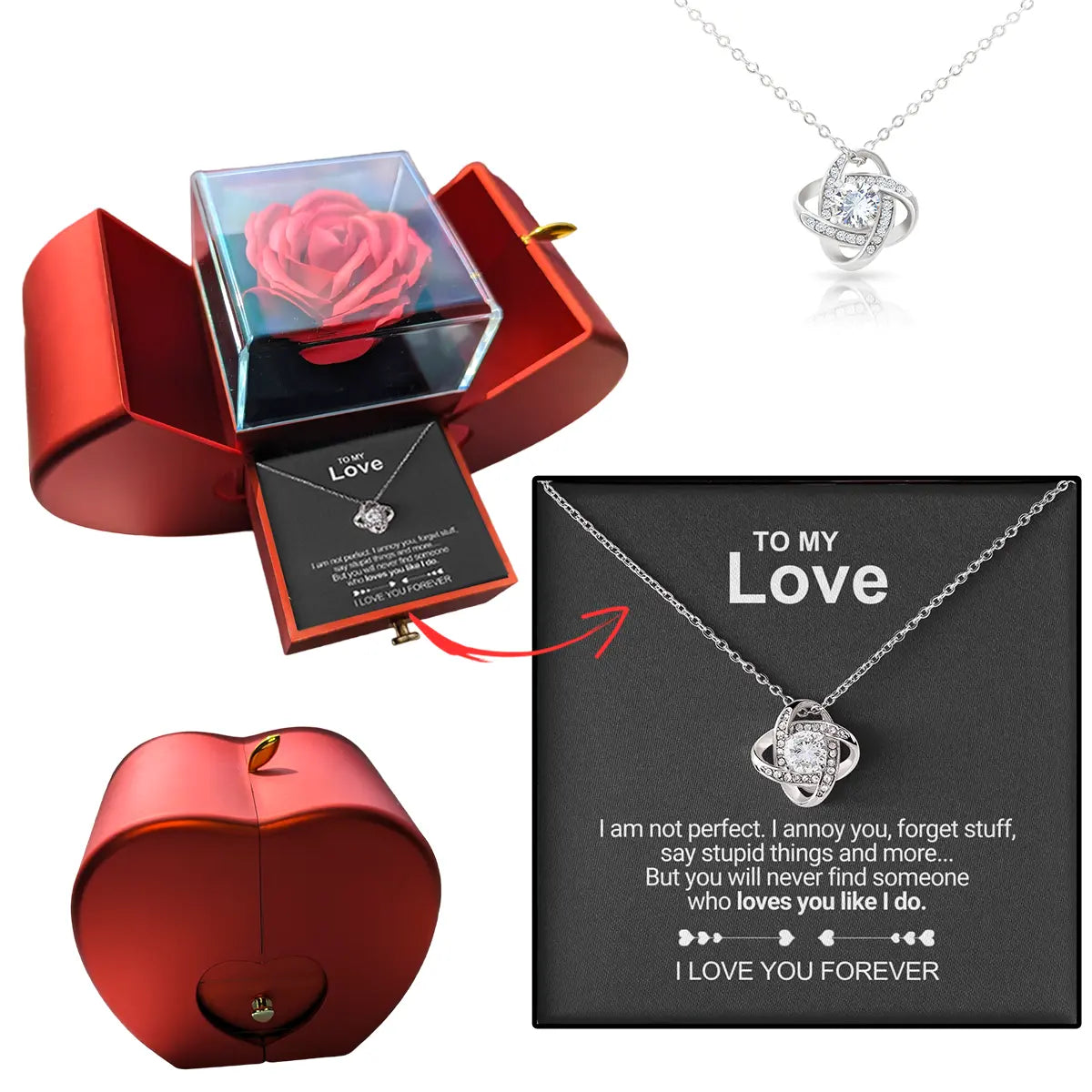 Selmira Liebe Halskette Luxus Rose Box