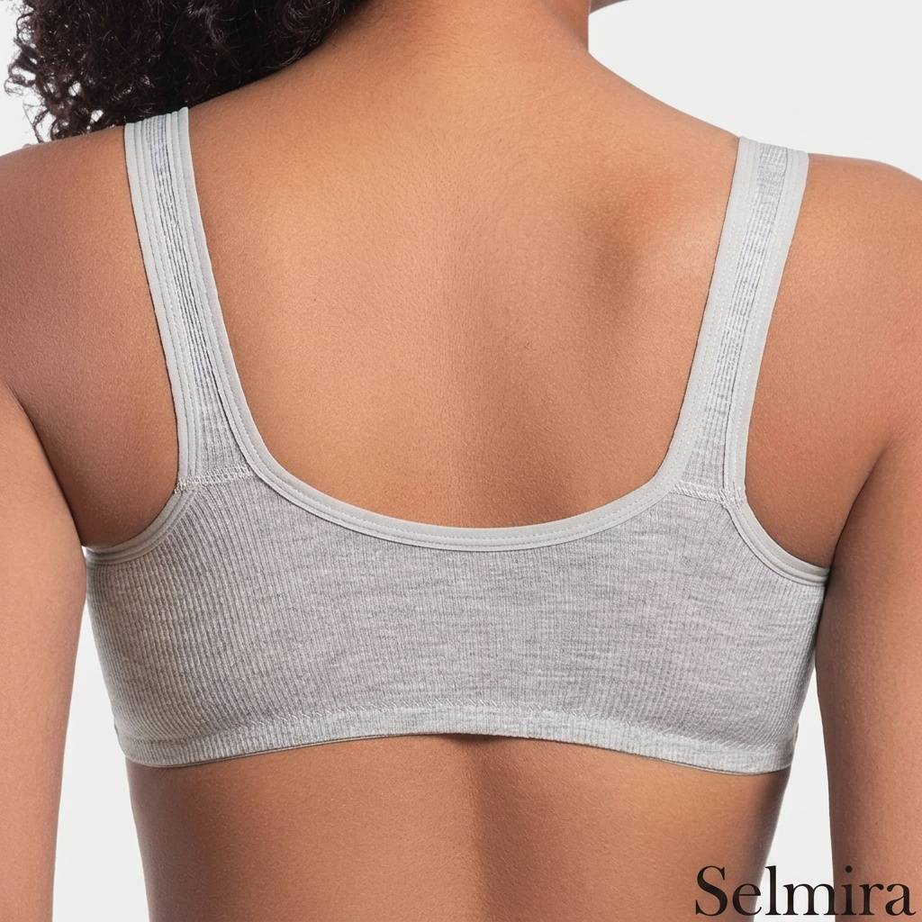 Selmira Plus-Size Frontknopf Verschluss Drahtloser BH – Elastischer Fester Cup, Push-up Komfort-Unterwäsche