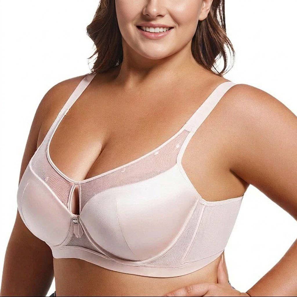 Selmira Groß-Size Push-up BH für Damen – Nahtloser Drahtloser BH, Strassdetail, Bequeme Unterwäsche