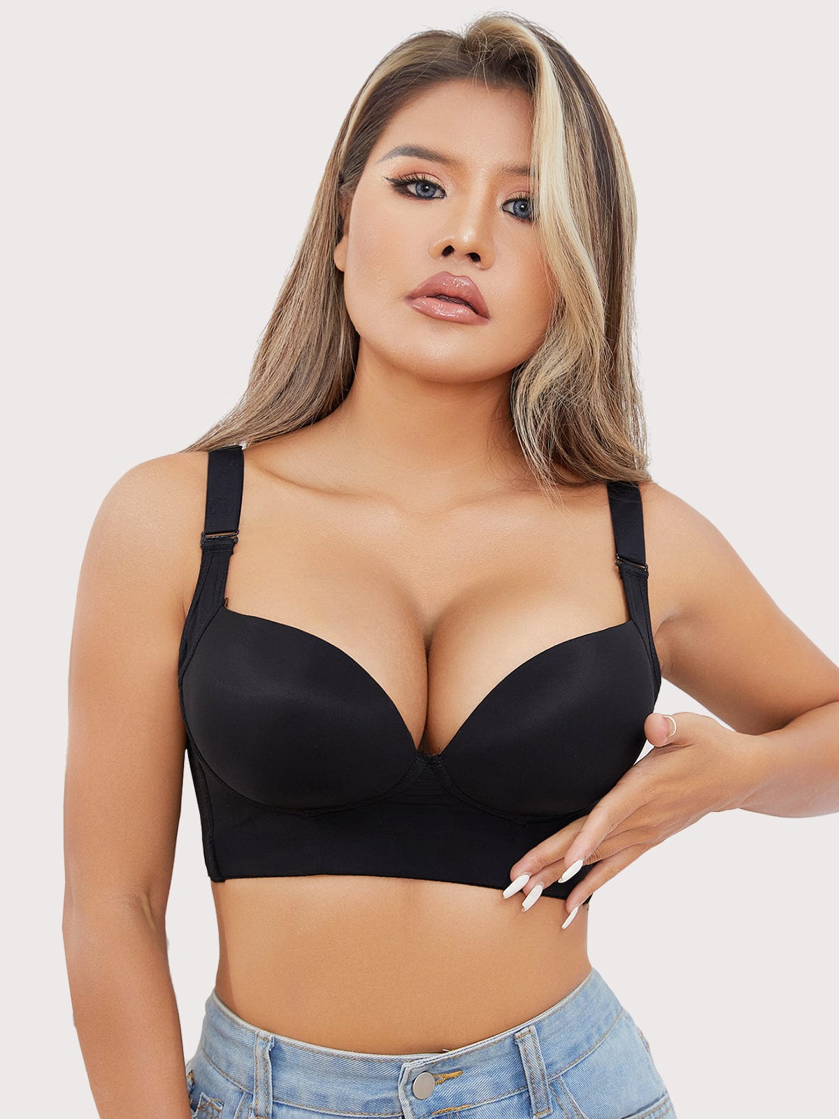 Rückenglättender Push-up-BH mit Bügel und Shaping-Effekt